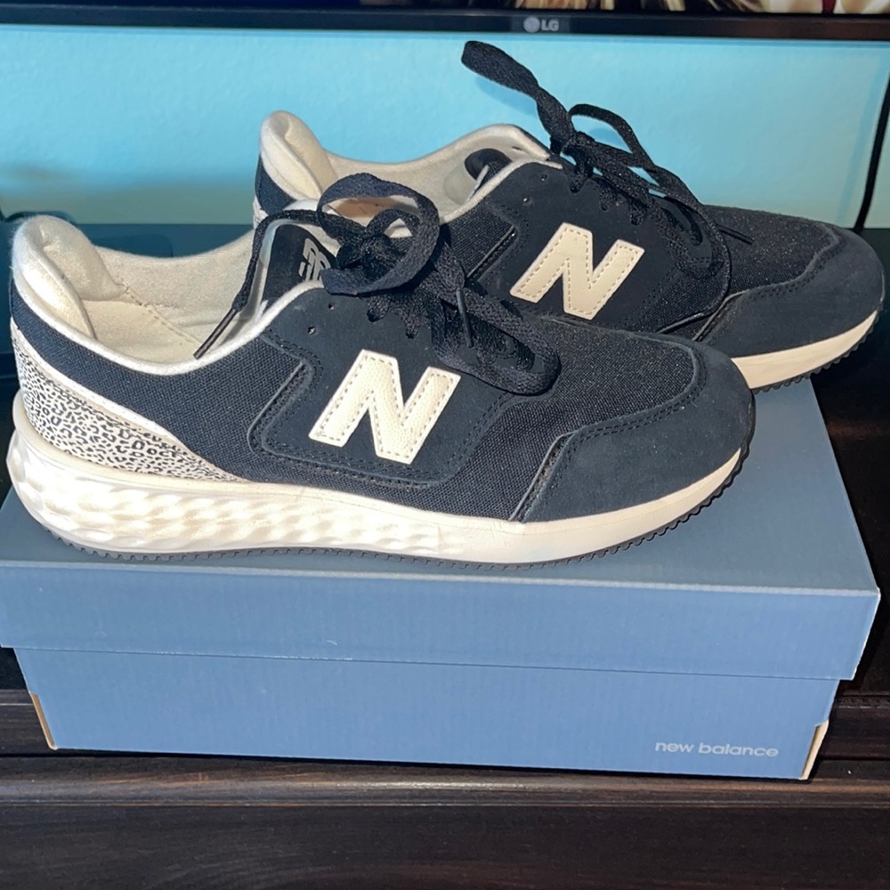Cute black and cream New Balance sneakers